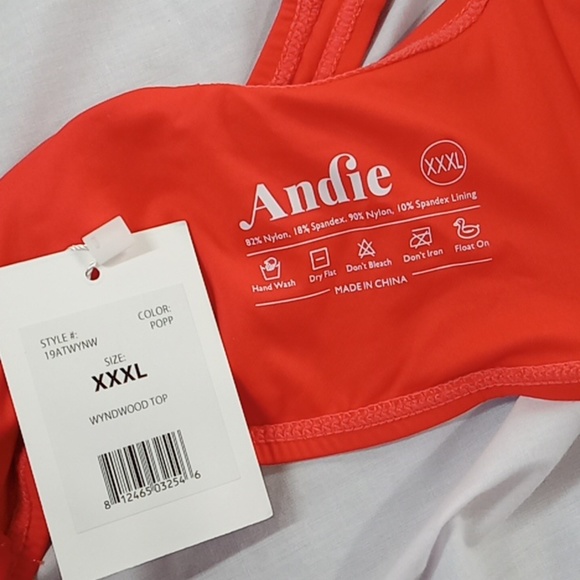 NEW Andie Bikini Top XXXL 3XL Swim Vacation Red POPP - Picture 5 of 5